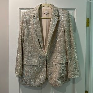 Loft Sequin Blazer - Cream